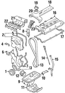 Foto de Empacadura de Tapa de Aceite del Motor Original para Kia Sedona Kia Amanti Kia Optima Hyundai Tiburon Hyundai Santa Fe Marca HYUNDAI Nmero de Parte 2650211510