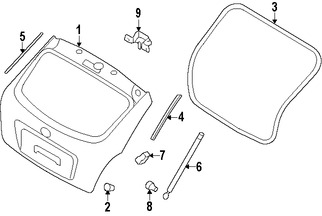 Foto de Puerta Trasera Original para Hyundai Accent 2007 Marca HYUNDAI N�mero de Parte 737001E210