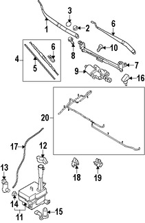 Foto de Adaptador Escobilla Limpiaparabrisa Original para Kia Amanti Hyundai Elantra Hyundai Azera Marca HYUNDAI Nmero de Parte 983563F000