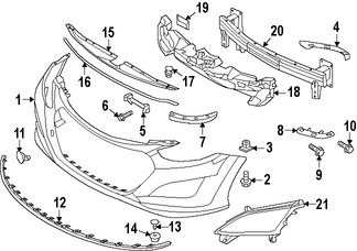 Foto de Soporte de cubierta de parachoques Original para Hyundai Elantra GT 2013 2014 2015 2016 2017 Marca HYUNDAI N�mero de Parte 86553A5000