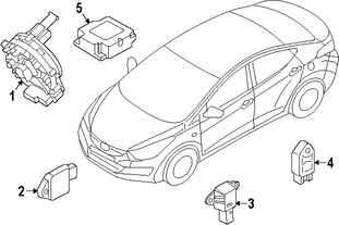 Foto de Sensor de impacto del Air Bag Original para Kia Forte Kia Forte Koup Kia Forte5 Hyundai Elantra GT Marca HYUNDAI N�mero de Parte 959200U000