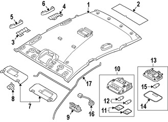 Foto de Techo Interior Original para Hyundai Elantra GT 2016 2017 Marca HYUNDAI N�mero de Parte 85315A5672TX