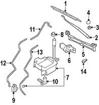 Foto de Motor de Limpiaparabrisas Original para Hyundai Santa Fe 2007 2008 2009 Marca HYUNDAI N�mero de Parte 981102B000