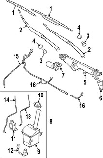 Foto de Brazo de Limpiaparabrisas Original para Kia Sedona Hyundai Entourage Marca HYUNDAI N�mero de Parte 983204D000