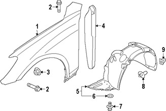 Foto de Guardafango Original para Hyundai Genesis 2015 2016 Marca HYUNDAI N�mero de Parte 66320B1000