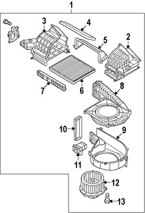 Foto de Sello de la Caja del Ventilador de Climatizacin Original para Hyundai Genesis Coupe Marca HYUNDAI Nmero de Parte 971312M000