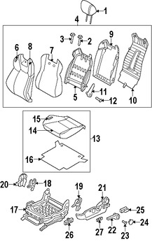 Foto de Cubierta del Mecanismo de Ajuste de Reclinacion de Asiento Original para Hyundai Genesis Coupe Marca HYUNDAI Nmero de Parte 880212M0009P