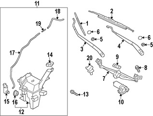 Foto de Varillas de Limpiaparabrisas Original para Hyundai Veloster 2012 2013 2014 2015 2016 2017 Marca HYUNDAI Nmero de Parte 981202V000