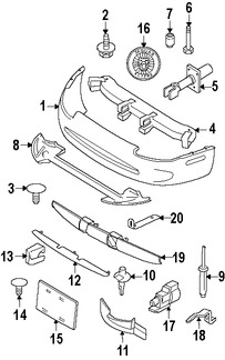 Foto de Enganche de cubierta de parachoques Original para Jaguar XK8 Jaguar XKR Marca JAGUAR Nmero de Parte KTC100013