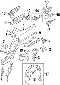 Foto de Guarda lodo Original para Jaguar S-Type 2005 2006 2007 2008 Marca JAGUAR Nmero de Parte XR847311