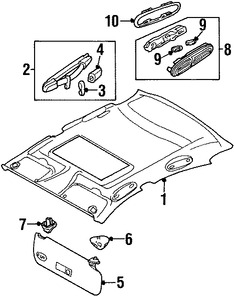 Foto de Parasol / Visera Original para Jaguar S-Type 2003 2004 2005 2006 2007 2008 Marca JAGUAR Nmero de Parte XR856045LFJ