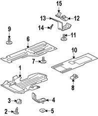 Foto de Guardasalpicaduras del soporte del radiador Original para Jaguar XF Jaguar XFR Jaguar XFR-S Marca JAGUAR Nmero de Parte C2Z29107