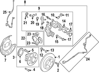 Foto de Grapa Antivibradora Disco de Freno Original para Hyundai Accent Kia Optima Kia Rio Marca KIA Nmero de Parte 582443Q100