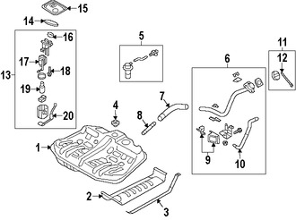 Foto de Soporte Tanque de Combustible Original para Kia Cadenza Kia Optima Hyundai Azera Marca KIA N�mero de Parte 312113R000