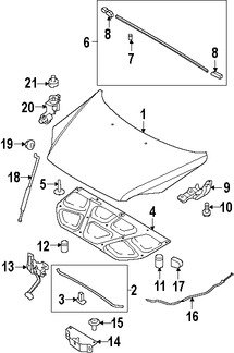 Foto de Cerrojo del capo Original para Kia Sportage 2005 2006 2007 2008 2009 2010 Marca KIA N�mero de Parte 811301F000