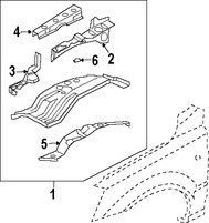 Foto de Refuerzo del protector del Guardafangos Original para Kia Sorento Marca KIA N�mero de Parte 645653E000