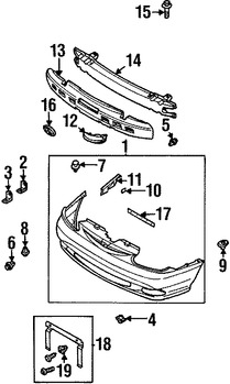 Foto de Cubierta del parachoques Original para Kia Sephia 1998 1999 2000 2001 Marca KIA N�mero de Parte 0K2A150030XX
