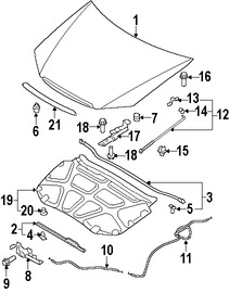 Foto de Bisagra del capo Original para Kia Spectra Kia Spectra5 Marca KIA N�mero de Parte 791102F000