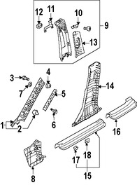 Foto de Clip de Panel de Moldura Pilar B Original para Kia Spectra Kia Spectra5 Marca KIA N�mero de Parte 858392F000