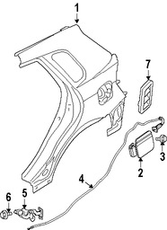 Foto de Panel Lateral Trasero Original para Kia Spectra5 2007 2008 2009 Marca KIA N�mero de Parte 715032FC61