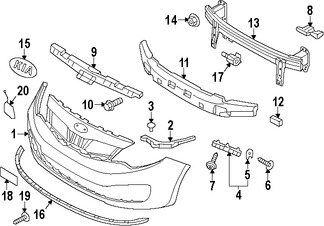 Foto de Soporte de la placa Original para Kia Rio 2015 2016 Marca KIA N�mero de Parte 865191W510