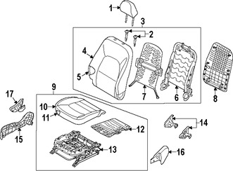 Foto de Panel posterior de Asiento Original para Kia Rio 2012 2013 2014 2015 2016 2017 Marca KIA N�mero de Parte 883901W010DCM