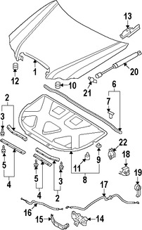 Foto de Sello del capo Original para Kia Amanti 2007 2008 2009 Marca KIA N�mero de Parte 864353F500