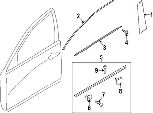 Foto de Moldura de Puerta Original para Kia Cadenza 2014 2015 2016 Marca KIA N�mero de Parte 877123R110
