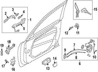 Foto de Cable de Cerrojo de Puerta Original para Kia Cadenza 2014 2015 2016 Marca KIA N�mero de Parte 813713R000
