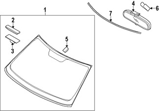Foto de Espejo retrovisor interior Original para Kia Marca KIA N�mero de Parte 85101A4000
