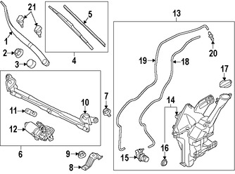 Foto de Varillas de Limpiaparabrisas Original para Kia Soul Kia Soul EV Marca KIA N�mero de Parte 98120B2000
