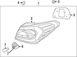 Foto de Z�calo de Luz Trasera Original para Kia Forte 2014 2015 2016 Marca KIA N�mero de Parte 92470A7330