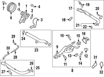Foto de Kit de Termostato de Refrigerante del Motor  Original para Kia K900 2016 2017 Marca KIA N�mero de Parte 256003CGH0