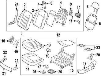 Foto de Cubierta de Riel de Asiento Original para Kia K900 2015 2016 2017 Marca KIA N�mero de Parte 881433T000WK