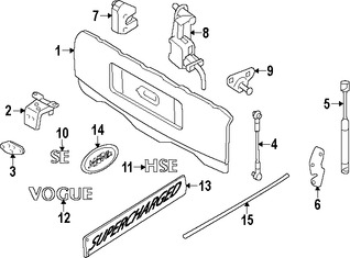 Foto de Puerta Posterior Original para Land Rover Range Rover Marca LAND ROVER Nmero de Parte LR018131