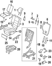 Foto de Manilla de Ajuste de Reclinacion Asiento Trasero Original para Land Rover Range Rover Sport Marca LAND ROVER Nmero de Parte HXG500290NUG