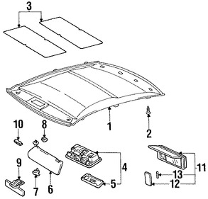 Foto de Parasol / Visera Original para Lexus SC400 1992 Lexus SC300 1992 Marca LEXUS N�mero de Parte 7432024080B0