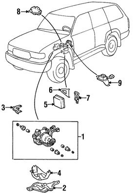 Foto de Mdulo de control de ABS Original para Lexus LX450 1996 1997 Toyota Land Cruiser 1995 1996 1997 Marca LEXUS Nmero de Parte 8954160020