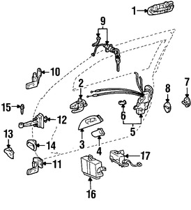 Foto de Clip del Botn de Puerta Original para Toyota Lexus Marca LEXUS Nmero de Parte 6975924050