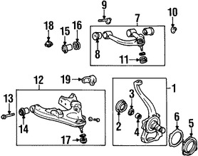 Foto de Buje del Brazo de Control de la Suspensin Original para Toyota Land Cruiser Lexus LX470 Marca LEXUS Nmero de Parte 4863260010