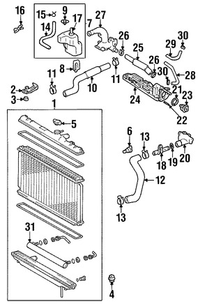 Foto de Brida de Drenaje de Refrigerante de Motor Original para Lexus RX300 Lexus RX330 Toyota Highlander Marca LEXUS N�mero de Parte 1633120030
