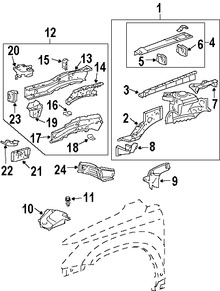 Foto de Soporte de la Bandeja de la batera Original para Lexus RX330 2004 2005 2006 Lexus RX350 2007 2008 2009 Marca LEXUS Nmero de Parte 537040E010