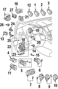 Foto de Switch de Bloqueo de la Perta Original para Lexus RX330 Lexus RX350 Lexus RX400h Toyota Highlander Marca LEXUS Nmero de Parte 849300E030