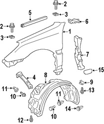 Foto de Enganche del protector de Guardafangos  Original para Lexus ES300 Lexus ES330 Toyota Prius Toyota Camry Toyota Avalon Marca LEXUS Nmero de Parte 9046709166