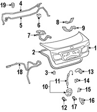 Foto de Tapa del maletero Original para Lexus ES350 2007 2008 2009 2010 Marca LEXUS Nmero de Parte 6440133430