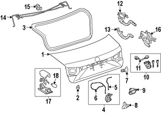 Foto de Interruptor Liberador de Bal Original para Lexus ES300h Lexus ES350 Marca LEXUS Nmero de Parte 8494533020