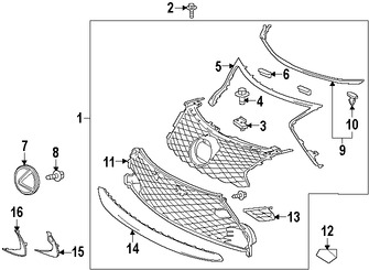 Foto de Molde de rejilla Original para Lexus RC350 2015 2016 2017 Lexus  2016 2017 Marca LEXUS Nmero de Parte 5312224030
