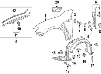 Foto de Protector de Guardafangos Original para Lexus RC F 2015 2016 2017 Marca LEXUS N�mero de Parte 5380524060