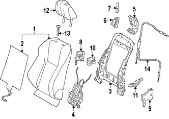 Foto de Cobertor de bisagra de asiento Original para Lexus RC350 Lexus  Lexus RC F Marca LEXUS N�mero de Parte 7158724080