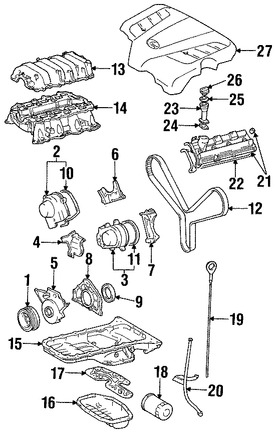 Foto de Empaquetaduras Cubierta de Correa del Tiempo Original para Lexus GS400 Lexus GS430 Lexus LS400 Lexus LS430 Lexus SC400 Lexus SC430 Marca LEXUS Nmero de Parte 1131950030